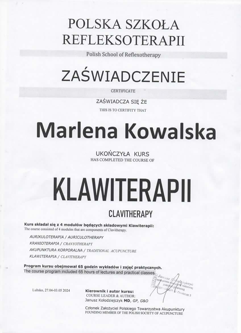 Polska Szkoła Refleksoterapii — Klawiterapia