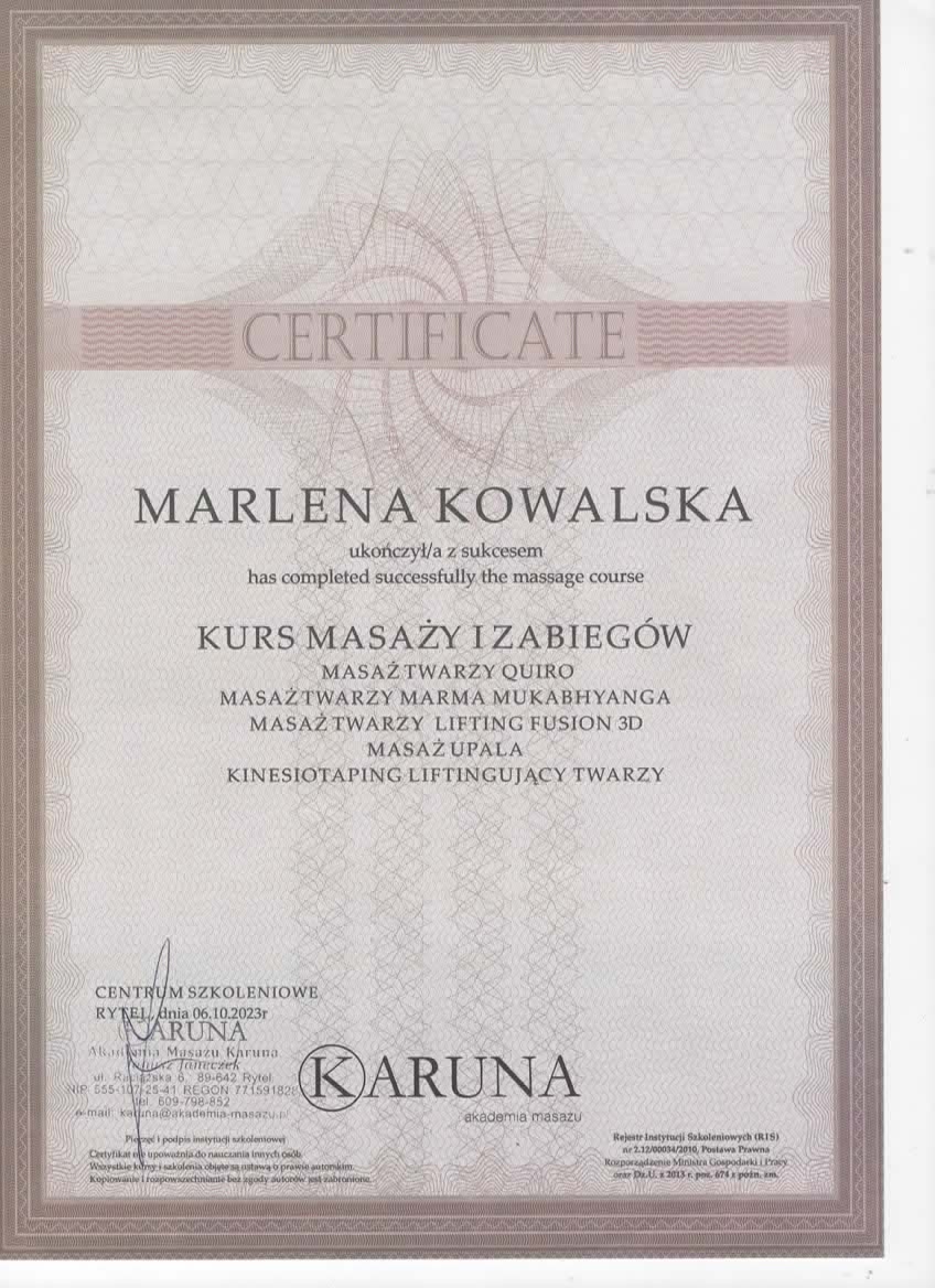Karuna — Kurs masaży twarzy