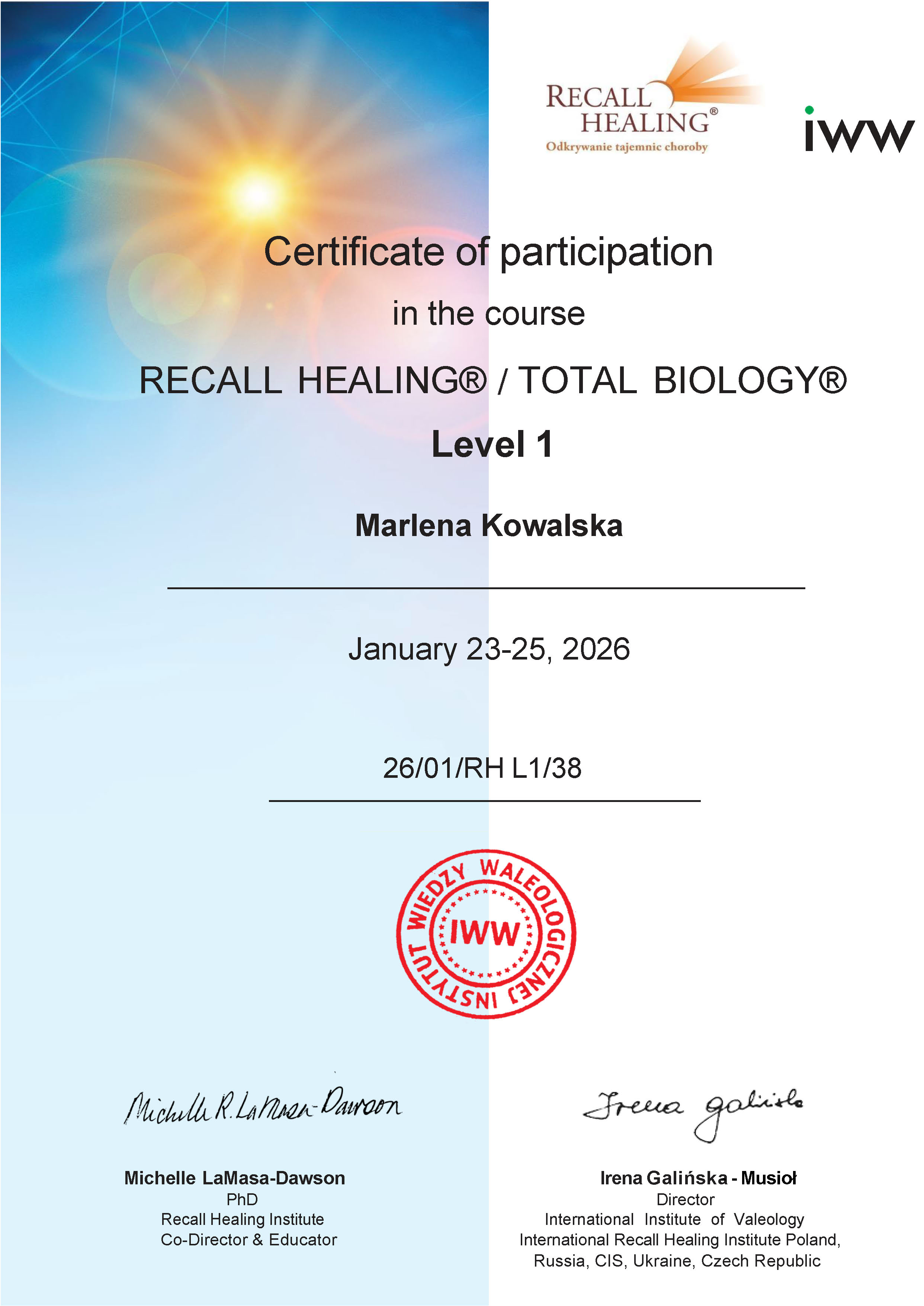 Recall Healing — Level 1
