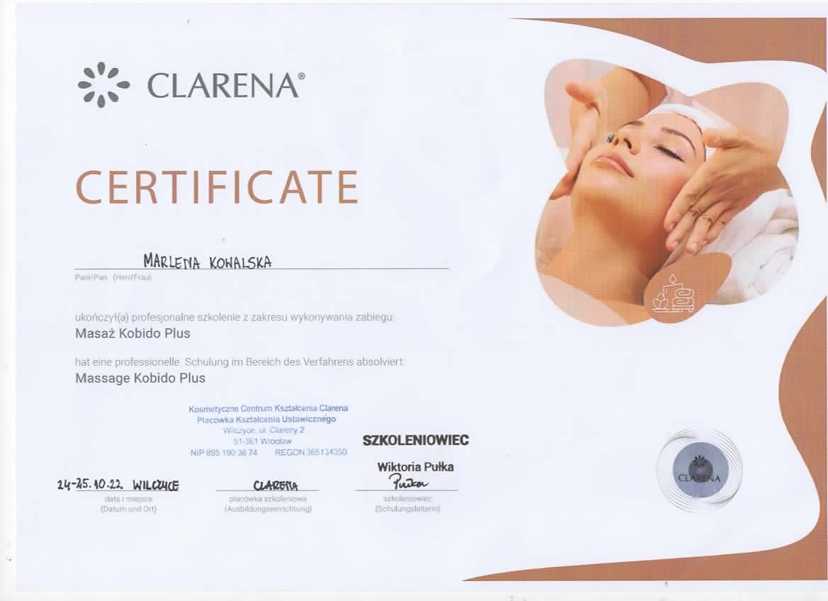 Clarena — Masaż Kobido Plus